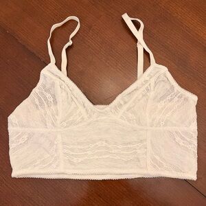 Free People Intimately White Lace Bralette Size M